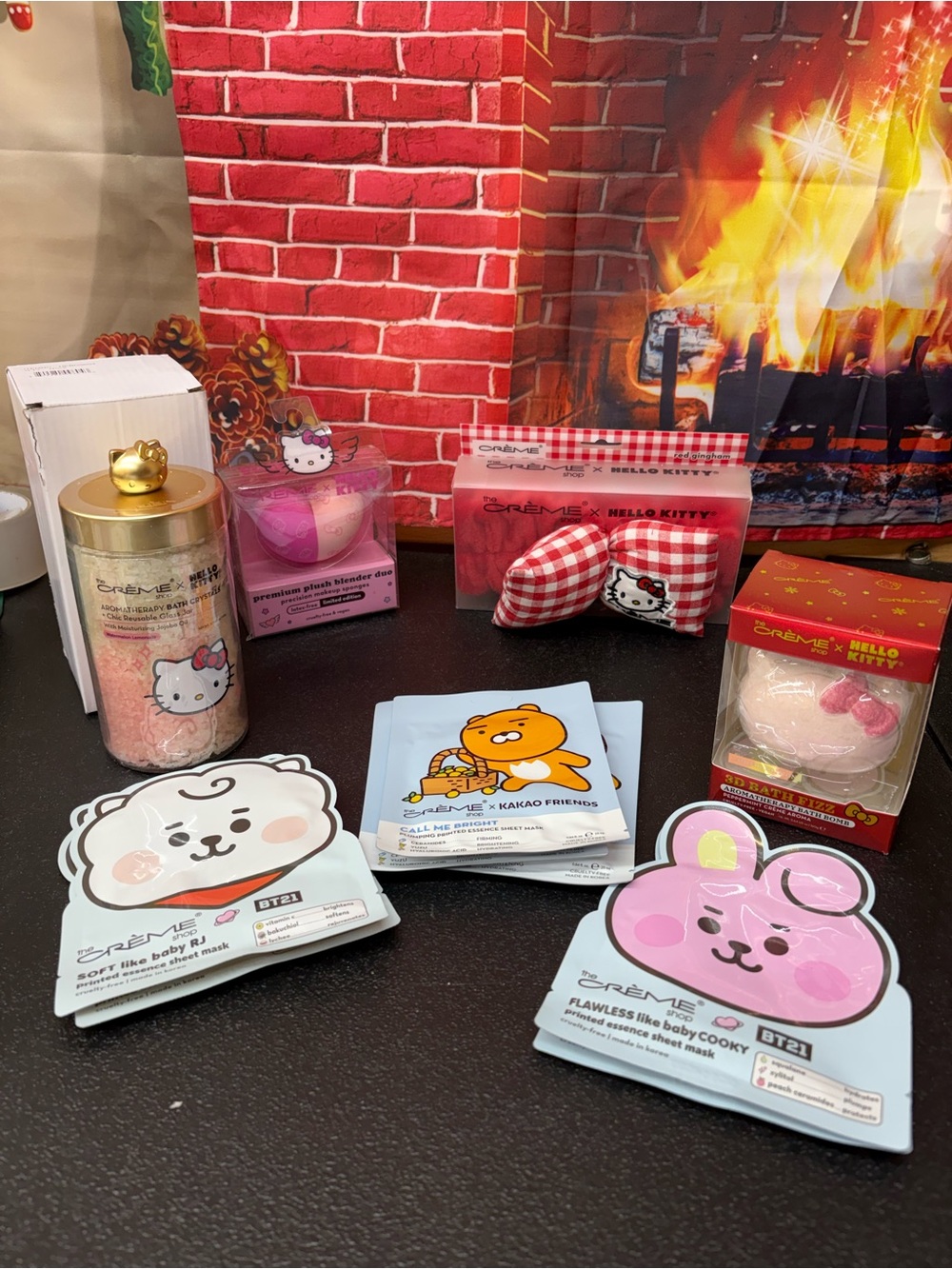 The Crème Hello Kitty & Kakao Friends Assorted Pink Home Party Beauty Gift Set